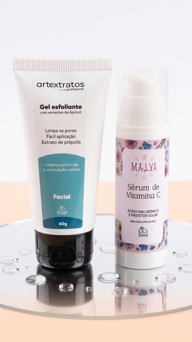 Gel Esfoliante Artextratos e Sérum de Vitamina C Malva